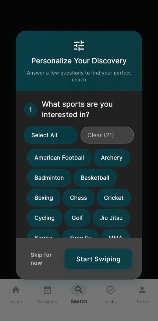 Personalized discovery quiz