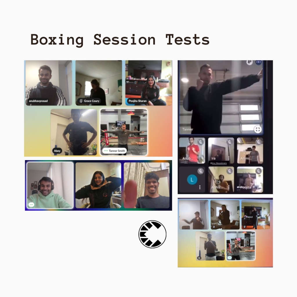 SportsCove boxing session video call tests with coaches and participants